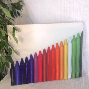 Canvas Crayon colorful print children's or teachers room artwork picture